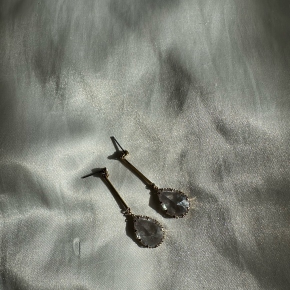 Faux Diamond Drop Earrings - Picture 3 of 3